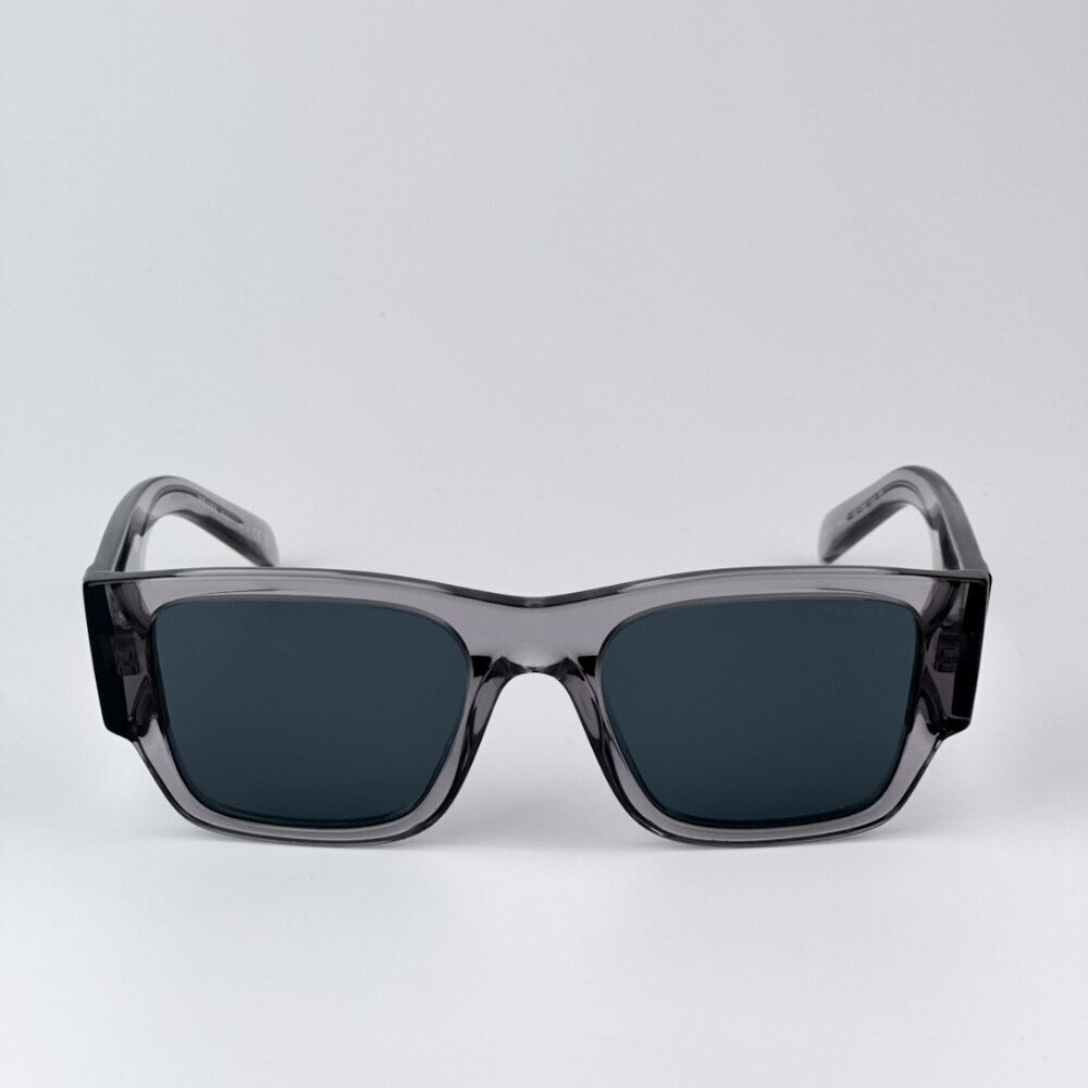 Prada PR10ZSF 16Z70B BRAND NEW Sunglasses Transparent Asphalt Grey Square Unisex - Picture 4 of 10